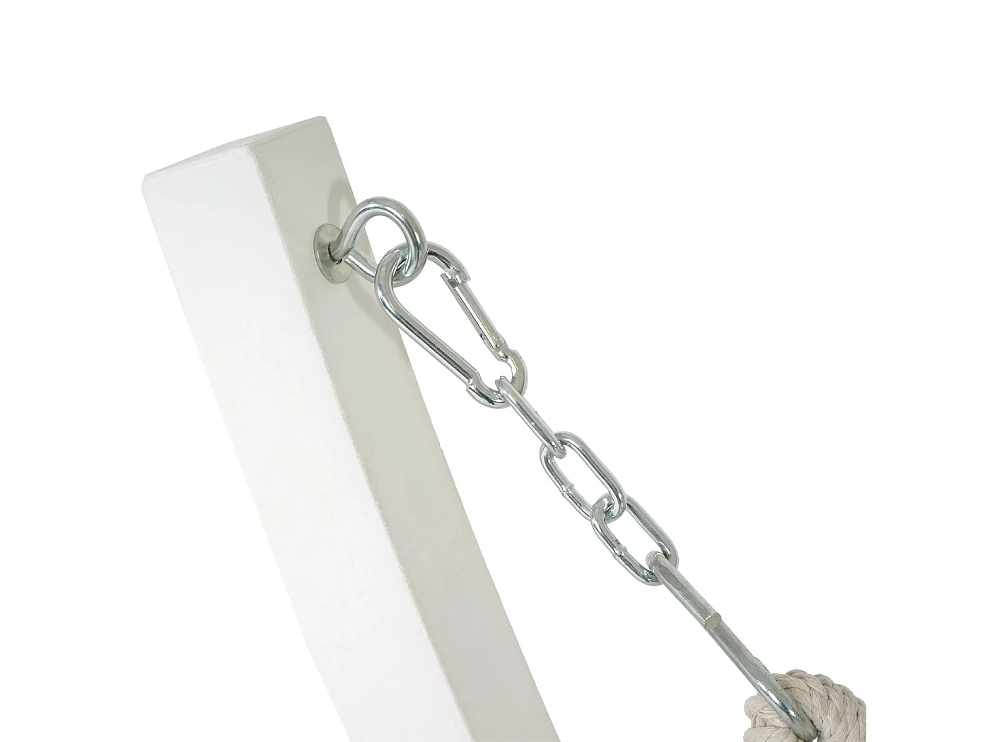 Hangmat met frame MCW-J46,  wit, mat grijs