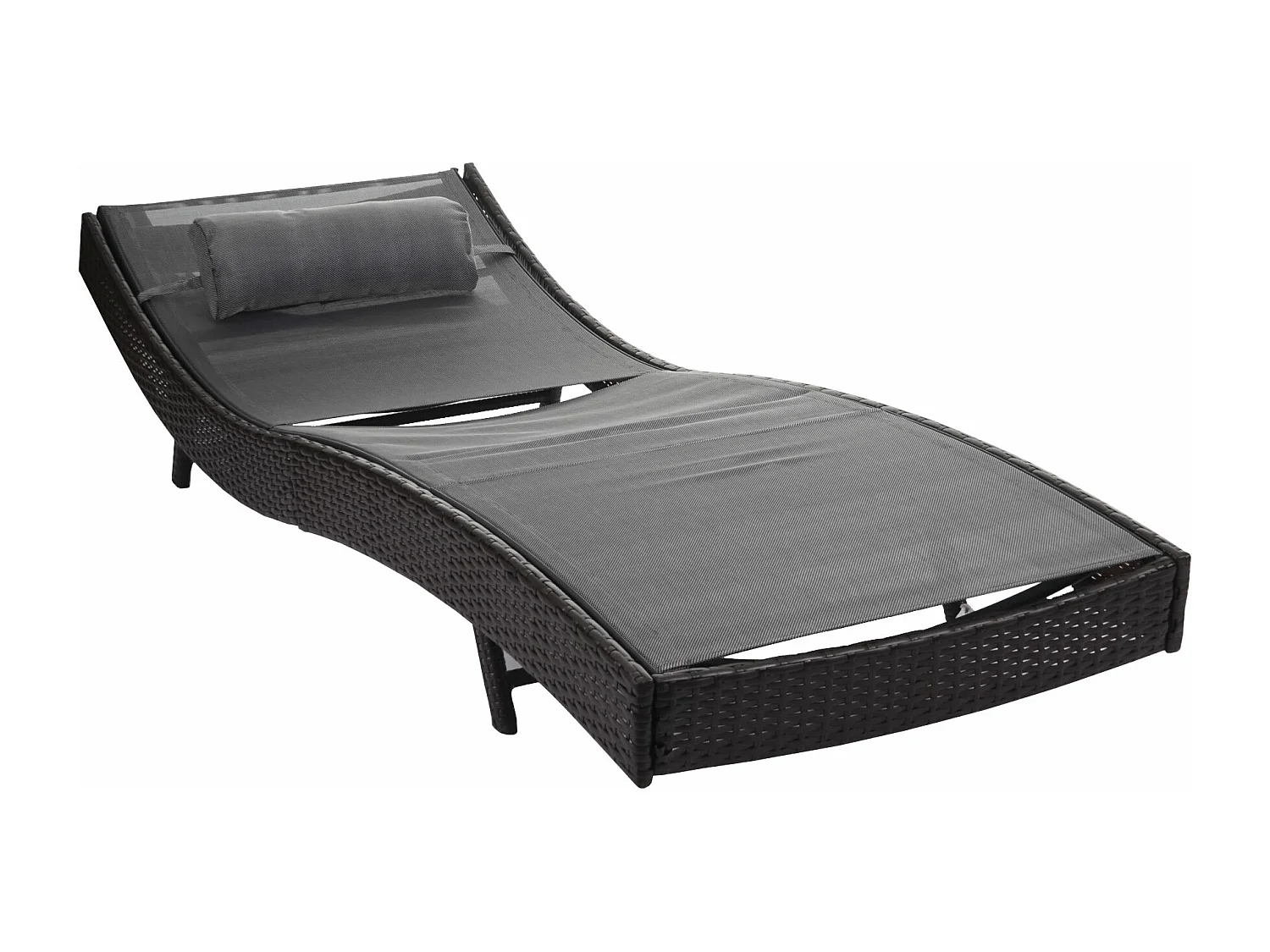 Ligstoel Phoenix,  bruin gemêleerd, bekleding grijs