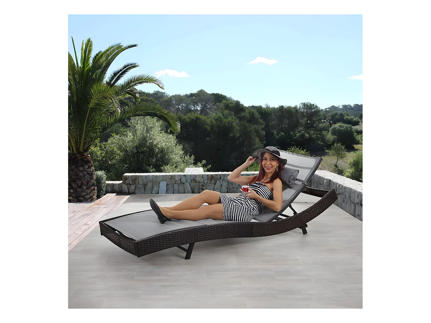 Bain de soleil Phoenix,  marron chiné, enveloppe gris