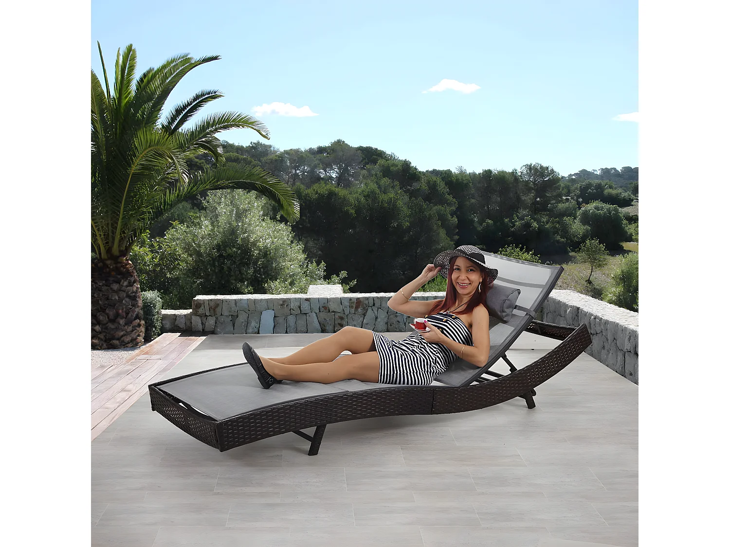 Bain de soleil Phoenix,  marron chiné, enveloppe gris