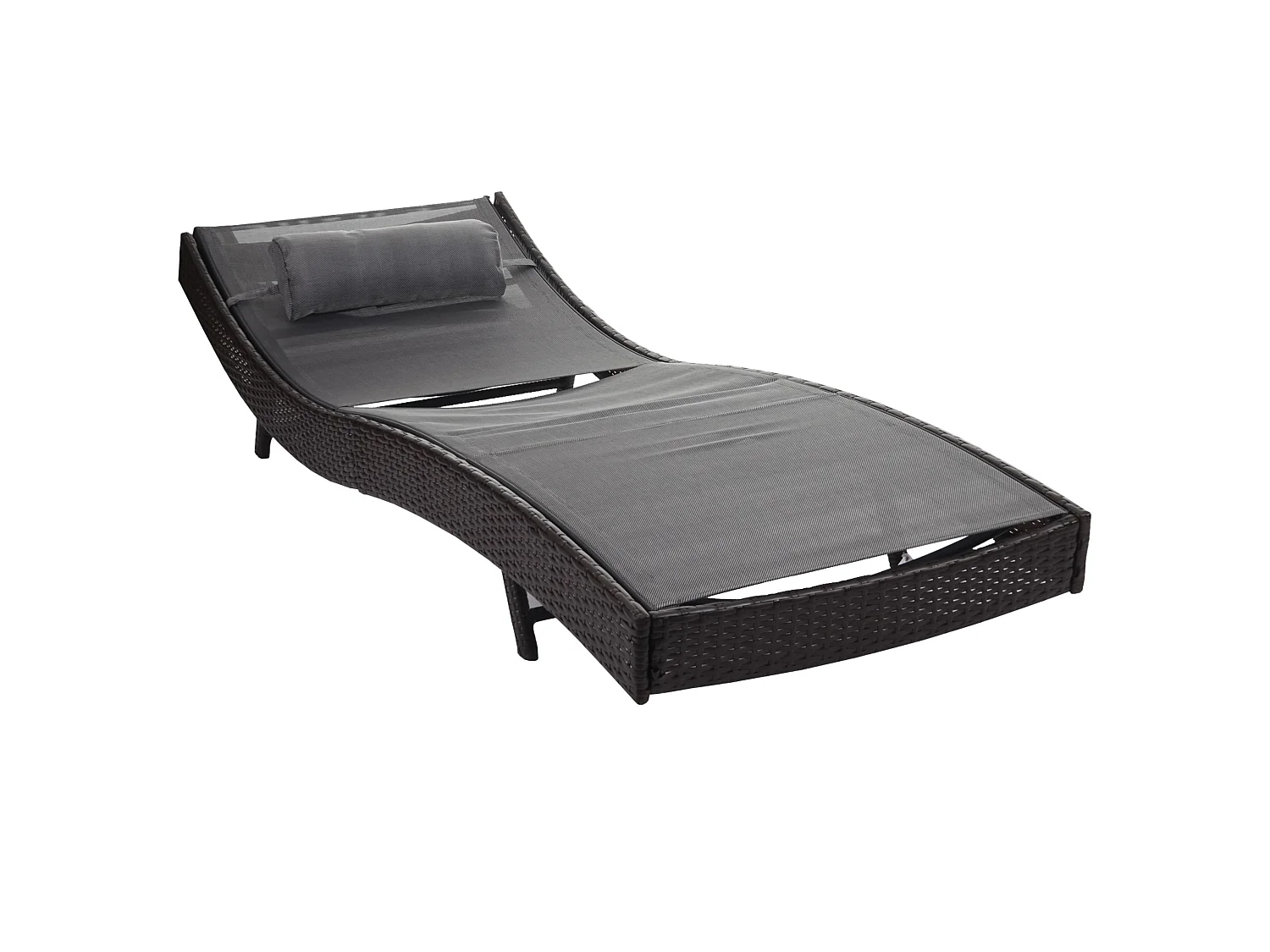 Sonnenliege Phoenix, Braun-meliert, Bezug grau