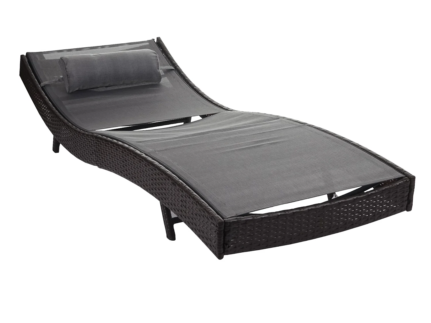 Sonnenliege Phoenix, Braun-meliert, Bezug grau