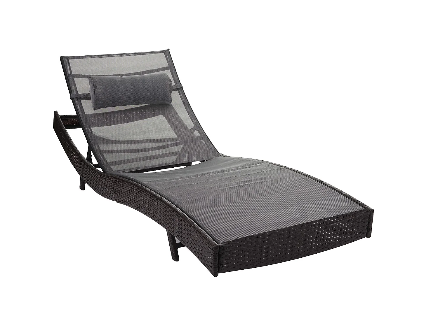 Sonnenliege Phoenix, Braun-meliert, Bezug grau