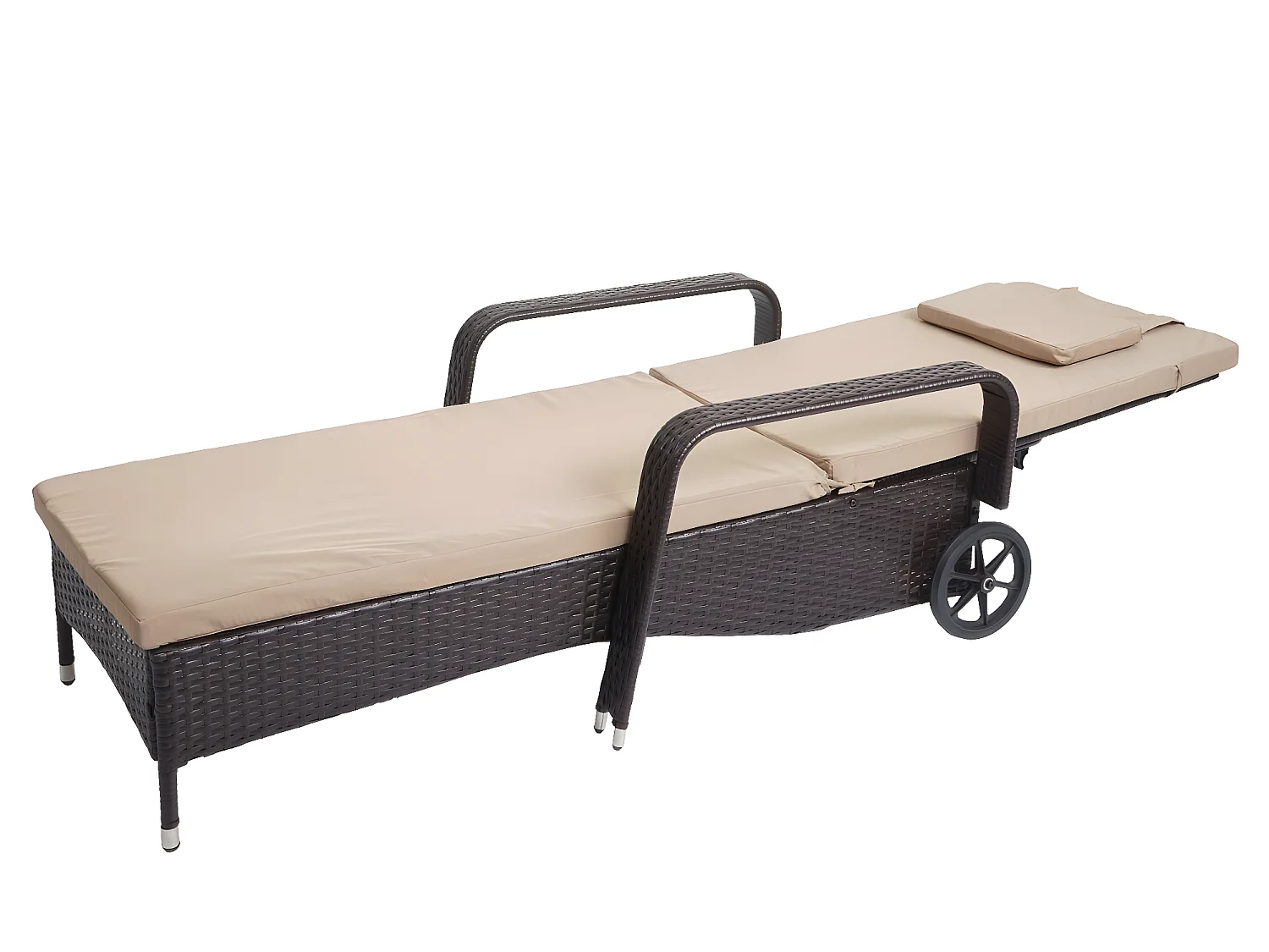 Poly-Rattan Bain de soleil Cesena,  anthracite, coussin beige