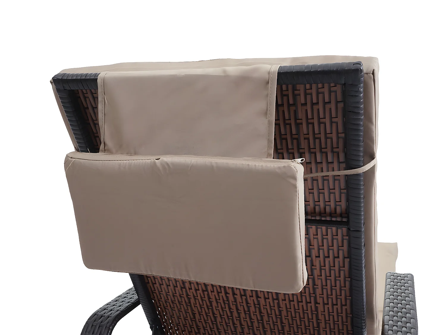 Poly-Rattan Bain de soleil Cesena,  anthracite, coussin beige