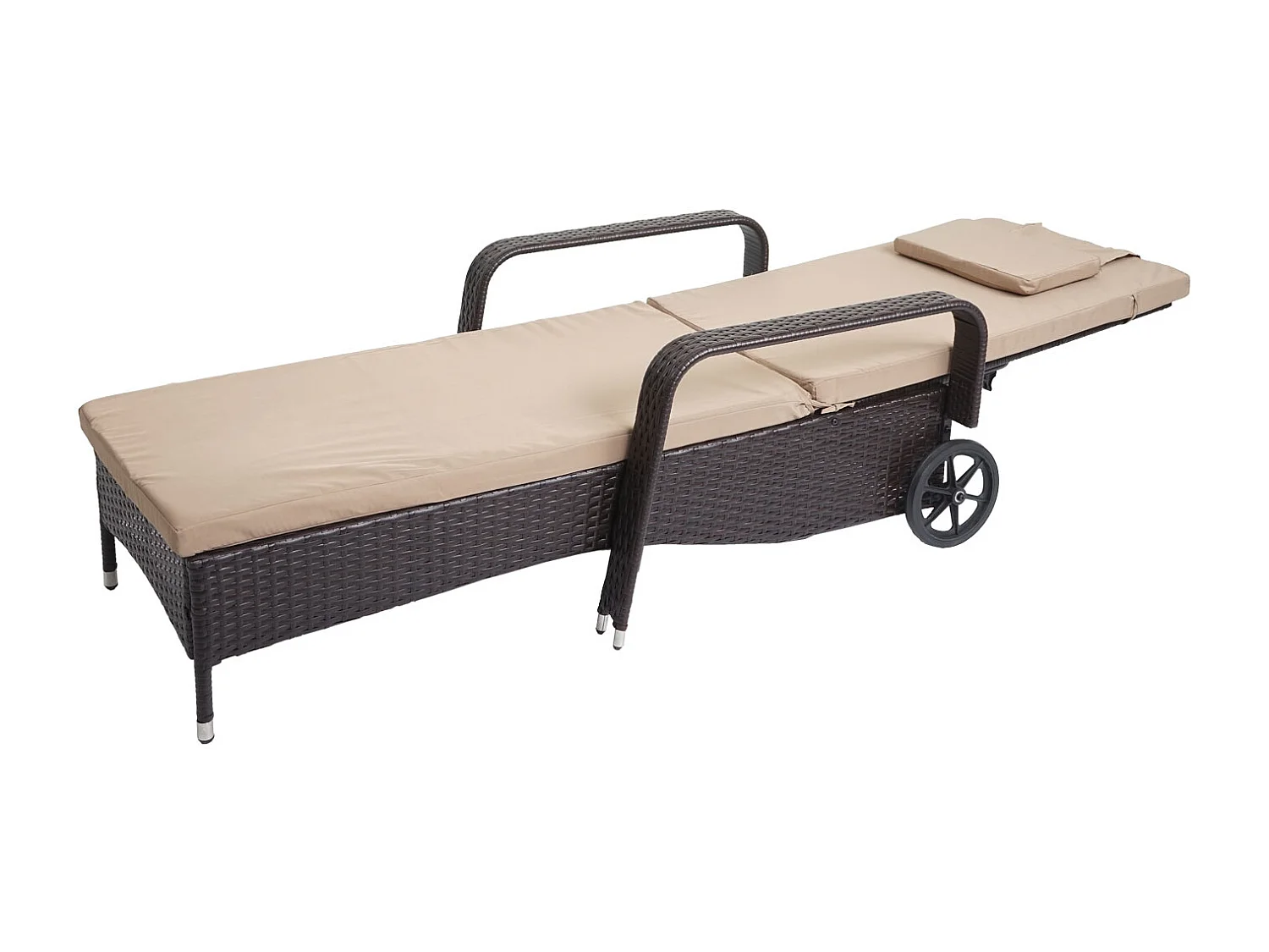 Poly-Rattan Bain de soleil Cesena,  anthracite, coussin beige