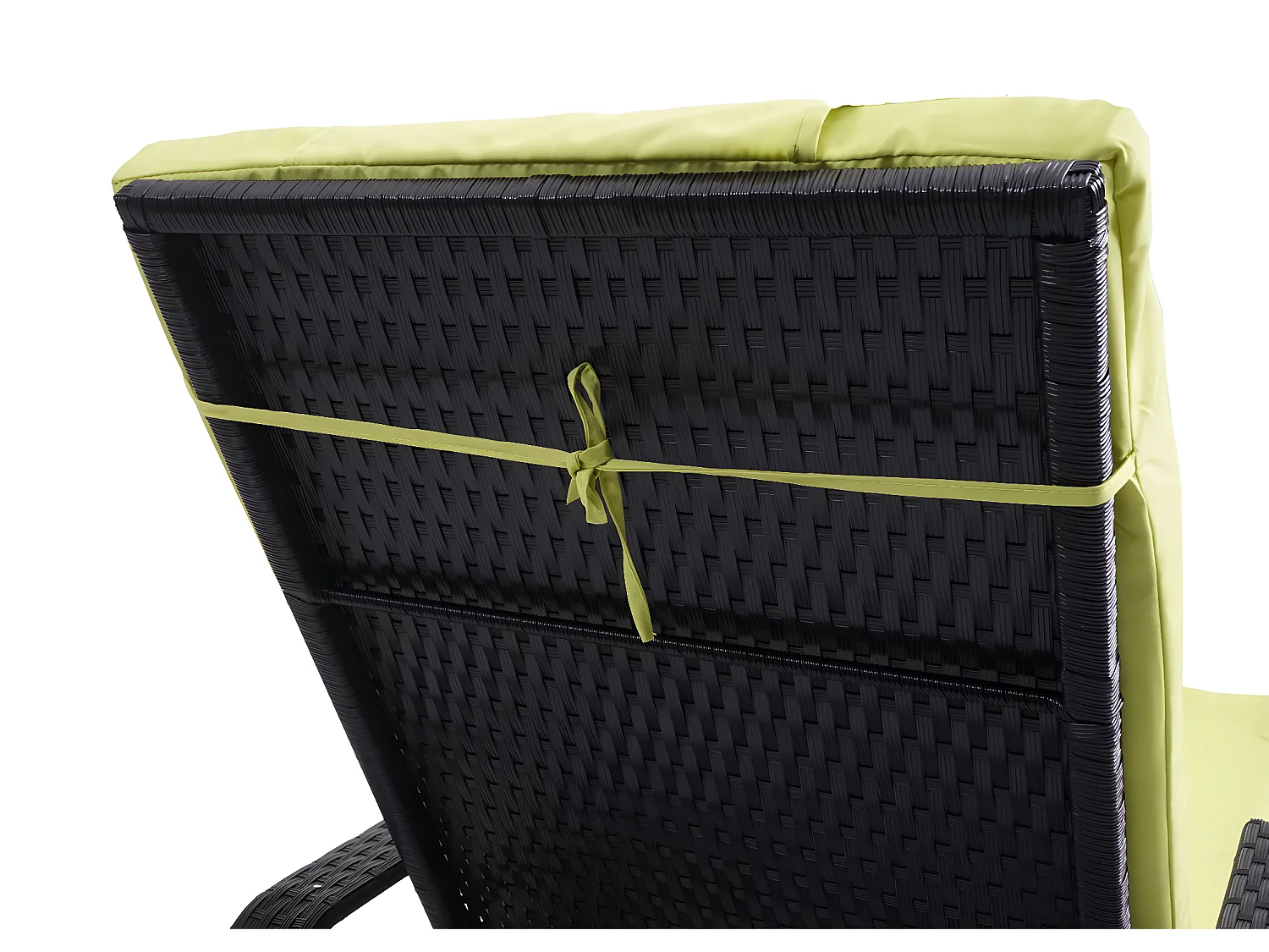 Polirattanowy leżak Cesena,  antracyt, poduszki jasnozielone