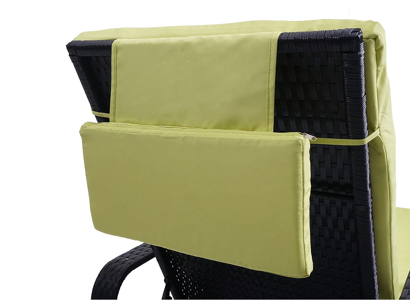 Poly-Rattan Bain de soleil Cesena,  anthracite, coussin vert clair