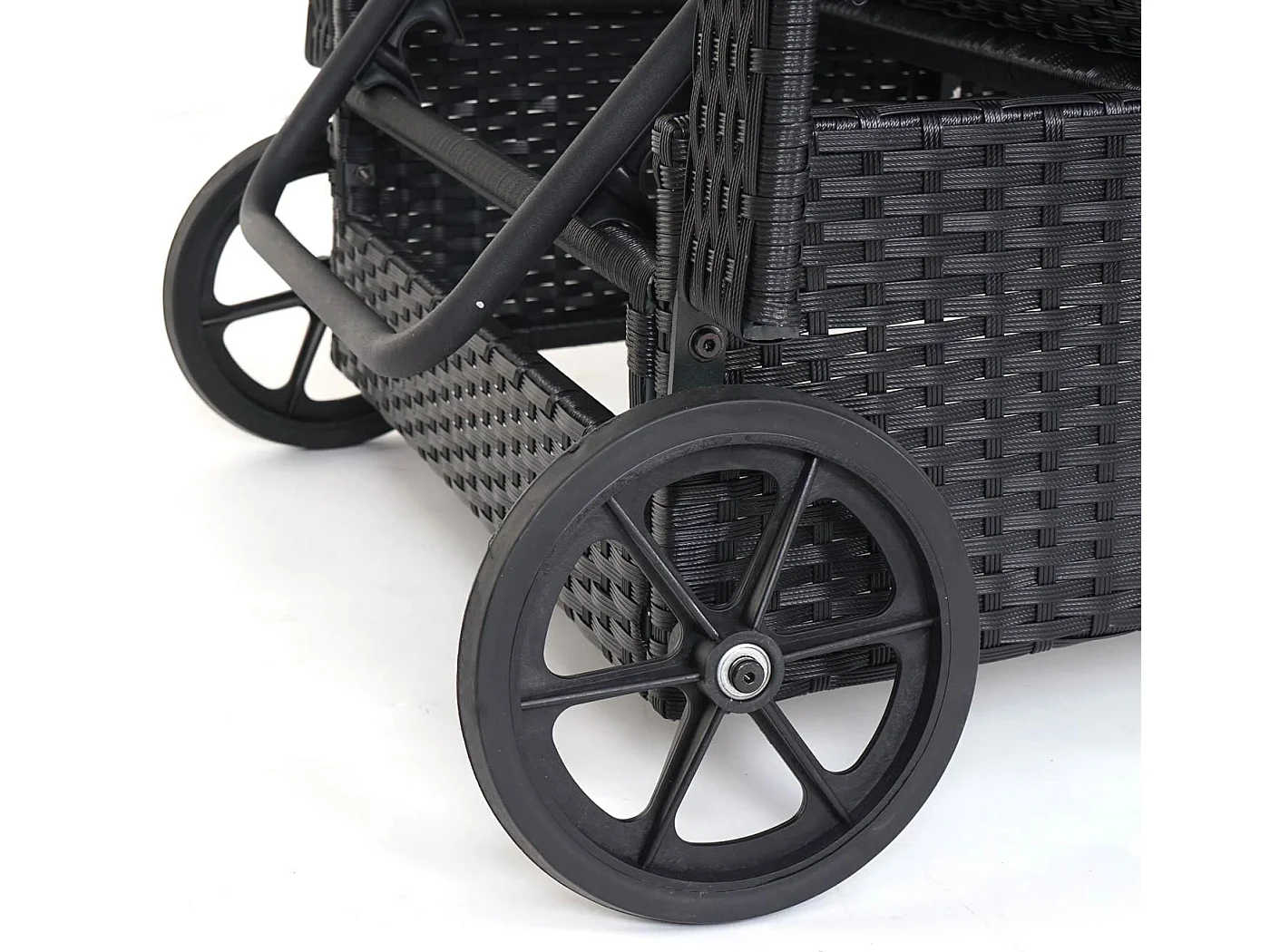 Poly-Rattan Bain de soleil Cesena,  anthracite, coussin vert clair