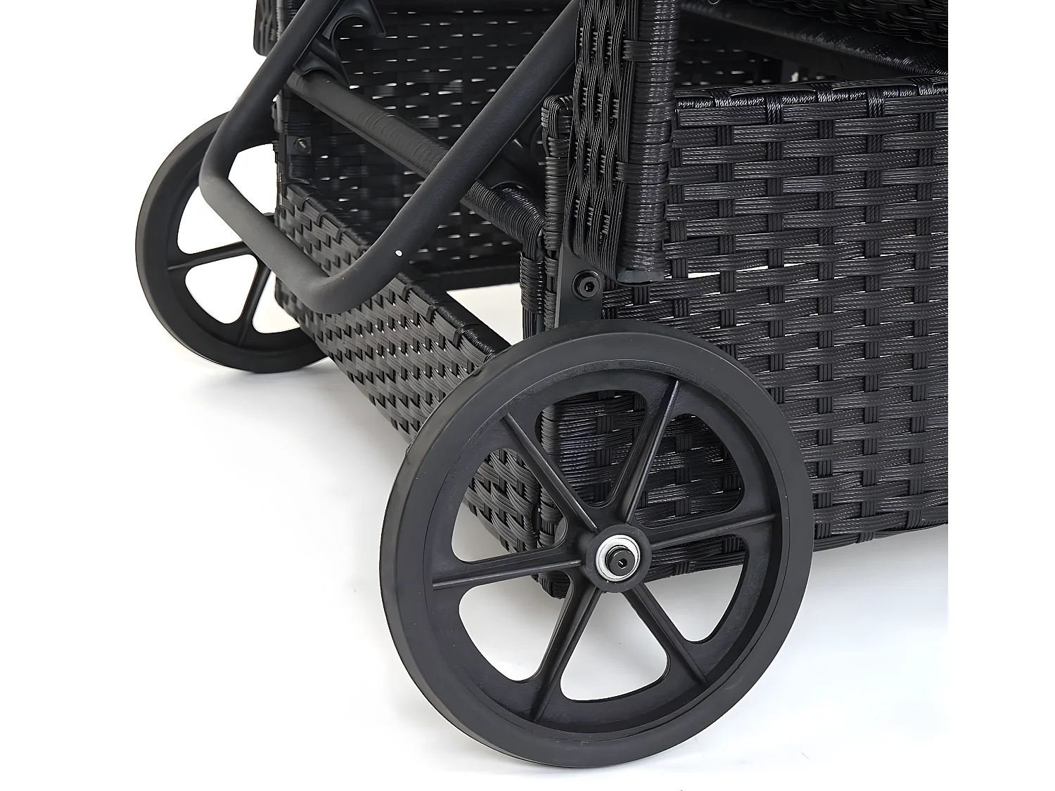 Poly-Rattan Bain de soleil Cesena,  anthracite, coussin terracota