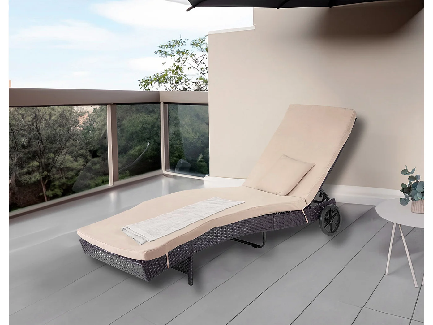 Bain de soleil MCW-D80,  marron, coussin beige