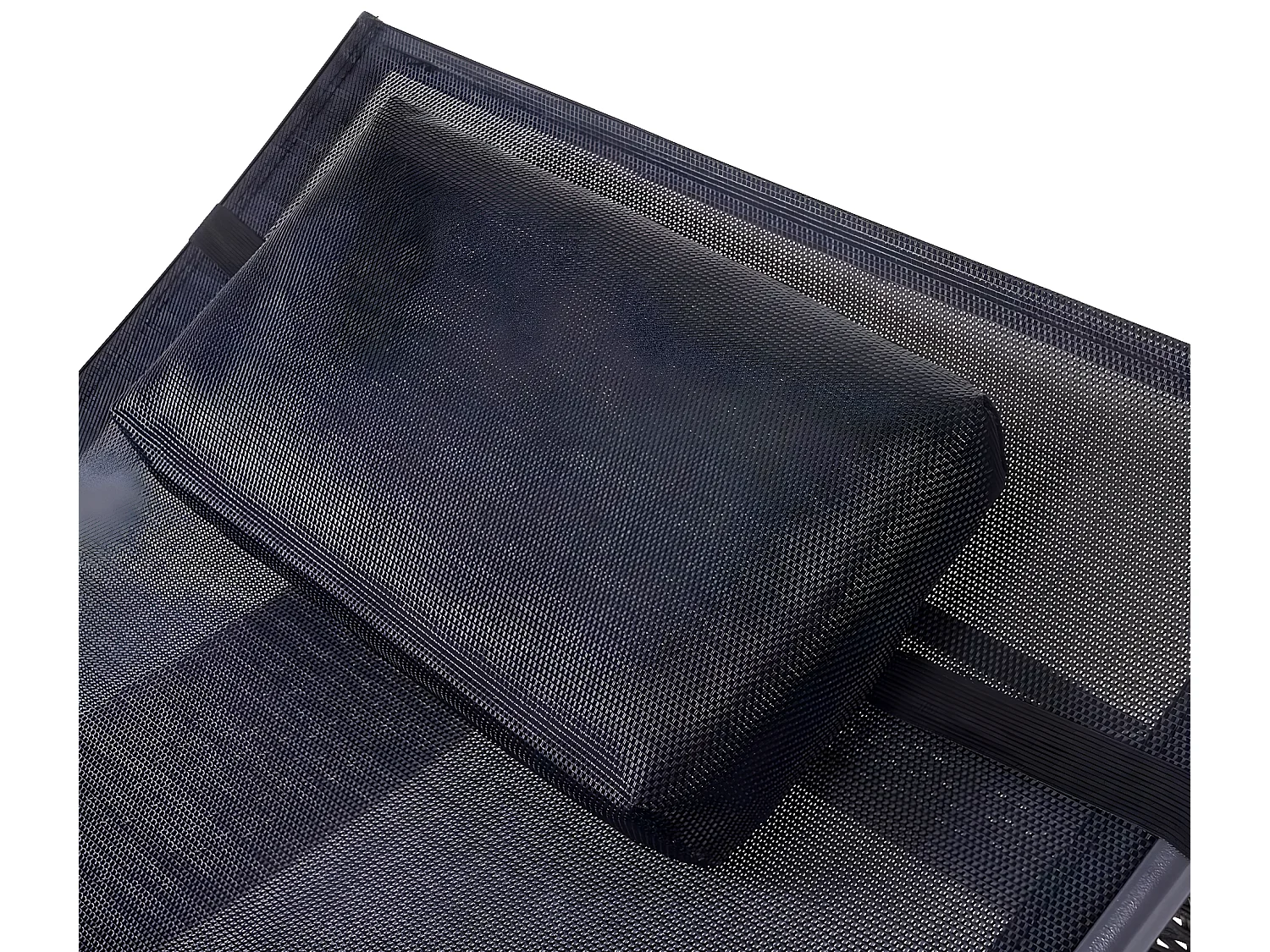 Ligstoel Phoenix,  grijs, bekleding zwart