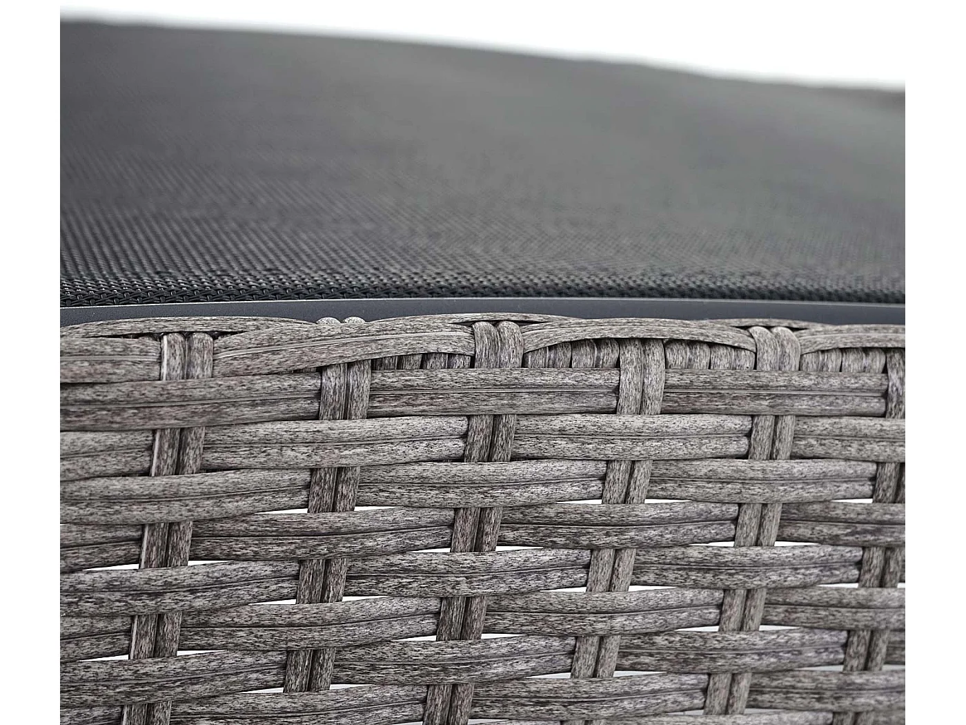 Ligstoel Phoenix,  grijs, bekleding zwart