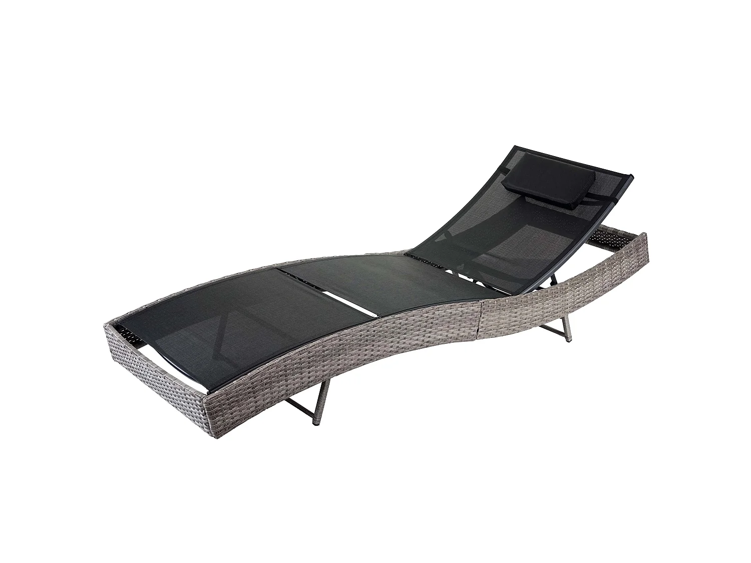 Sonnenliege Phoenix, Grau, Bezug schwarz