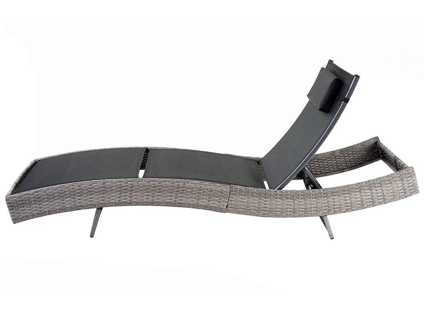 Sonnenliege Phoenix, Grau, Bezug schwarz
