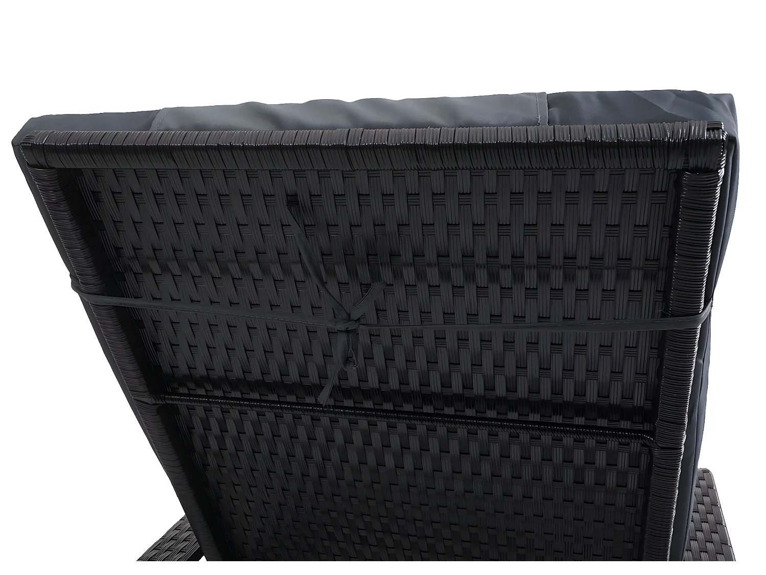 Polirattanowy leżak Cesena,  antracyt, szare poduszki