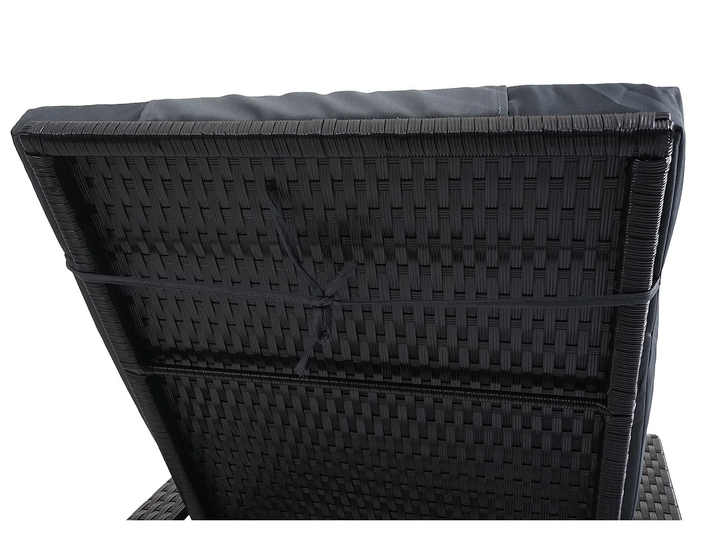 Polyrotan ligstoel Cesena,  antraciet, kussen grijs