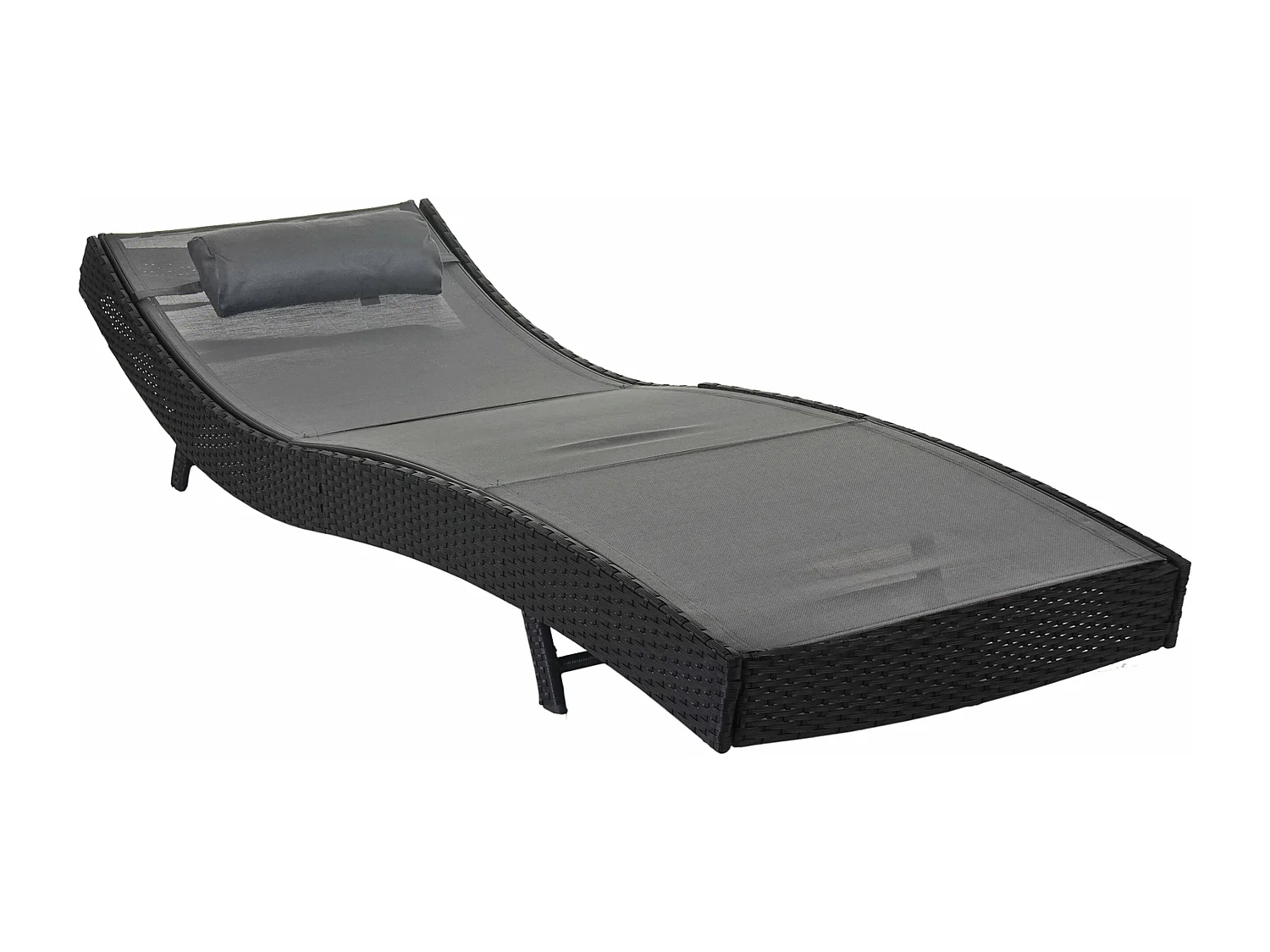 Ligstoel Phoenix,  antraciet, bekleding grijs