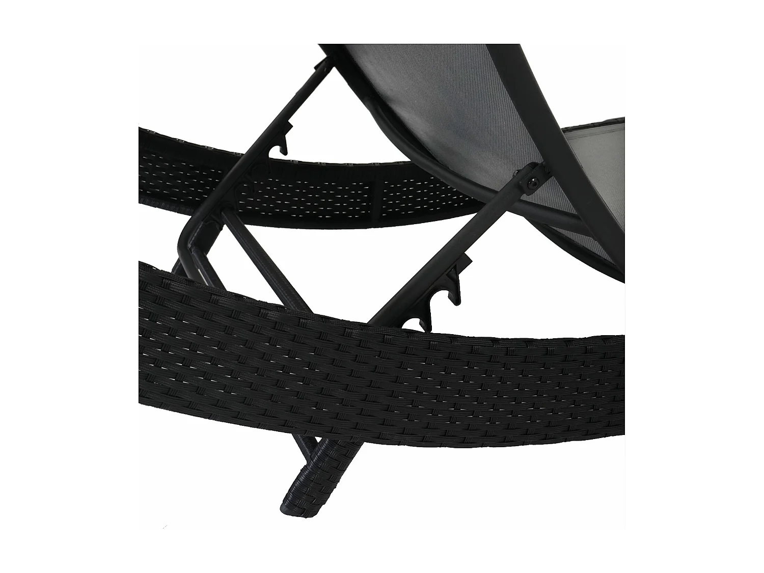 Ligstoel Phoenix,  antraciet, bekleding grijs