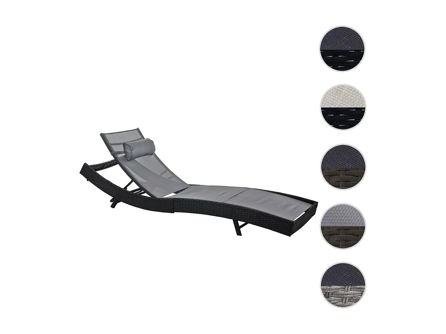 Espreguiçadeira Phoenix,  antracite, revestimento cinzento