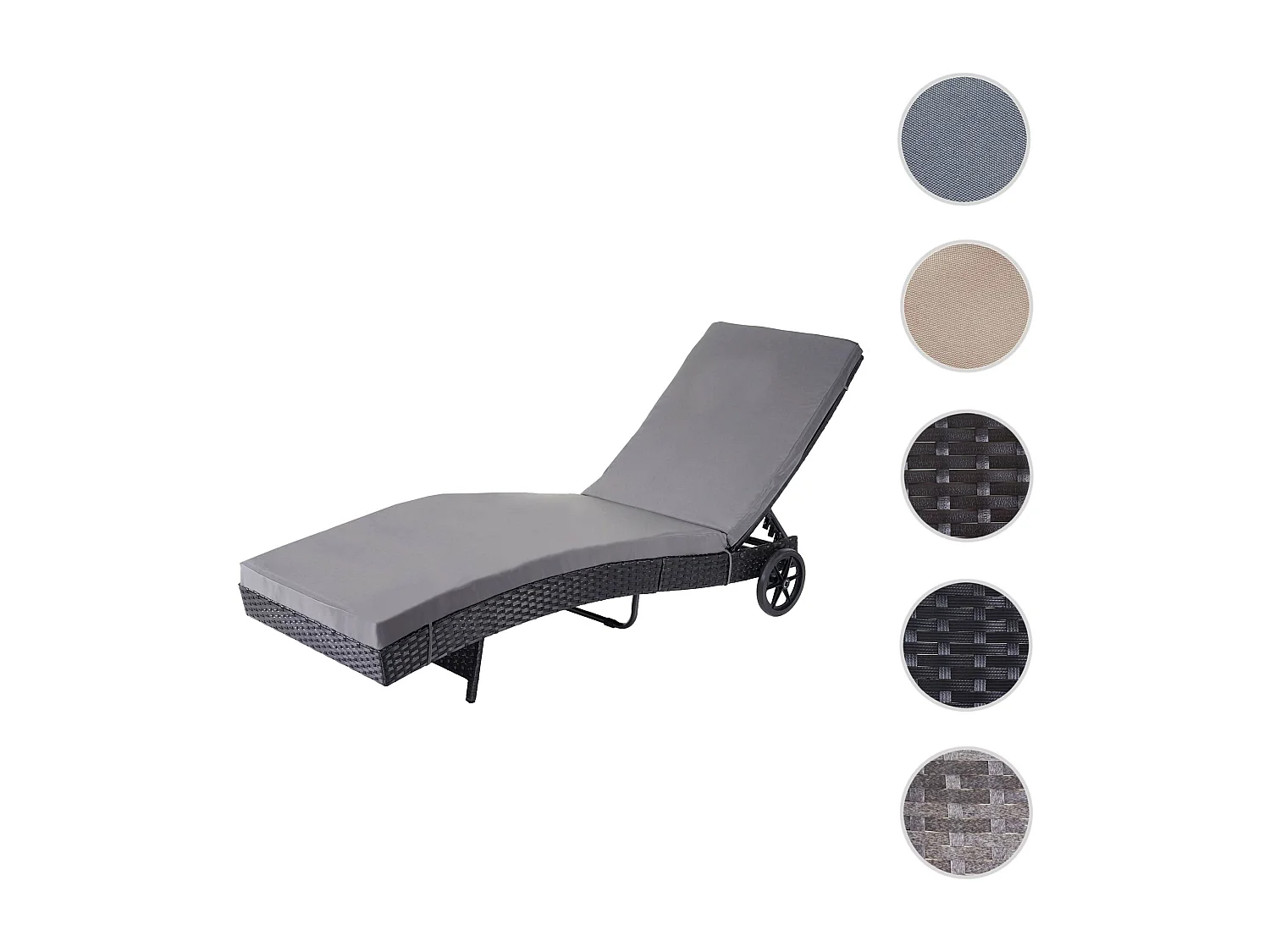 Bain de soleil MCW-D80,  anthracite, coussin gris foncé