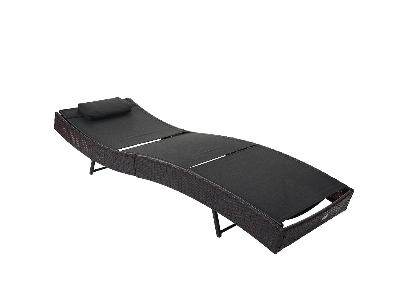 Ligstoel Phoenix,  bruin gemêleerd, bekleding zwart