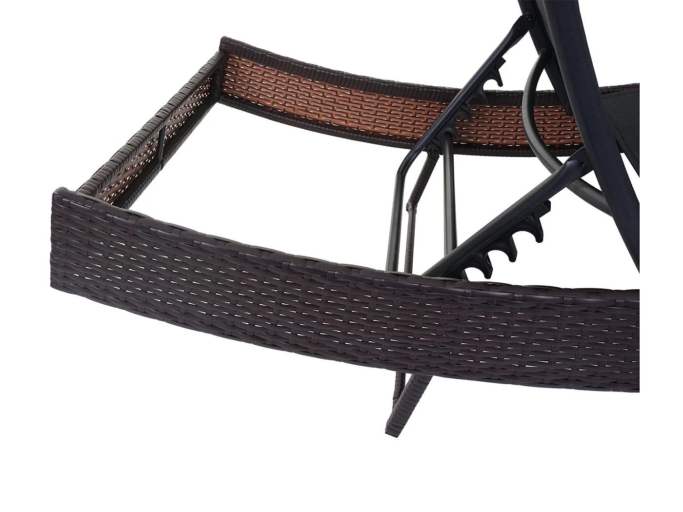 Ligstoel Phoenix,  bruin gemêleerd, bekleding zwart