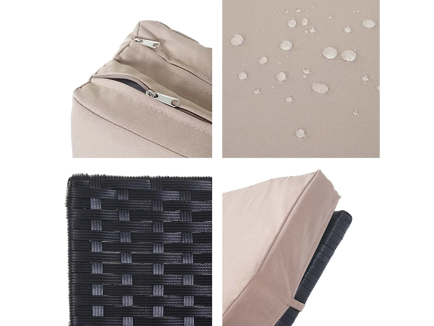 Bain de soleil MCW-D80,  anthracite, coussin beige