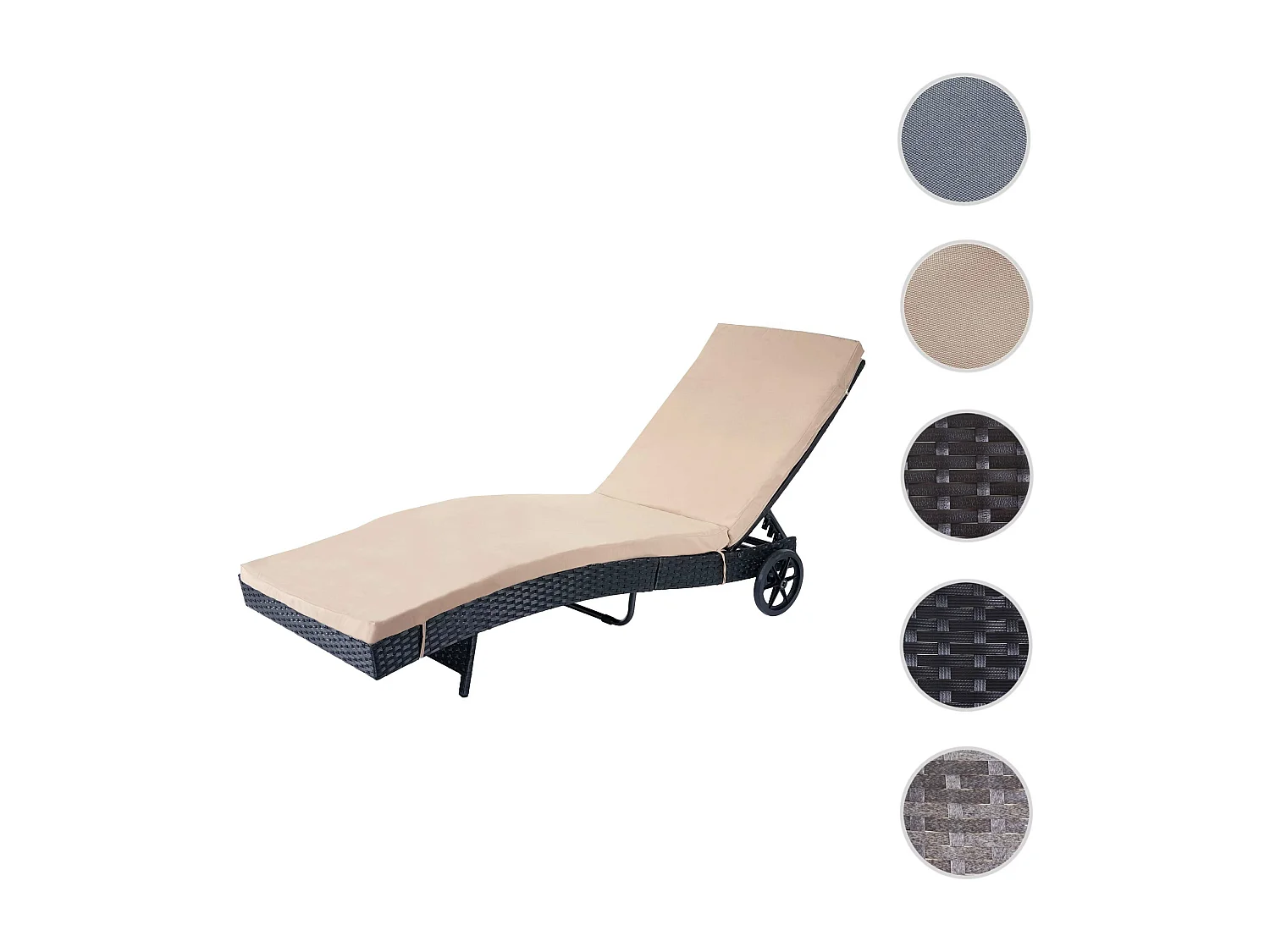 Bain de soleil MCW-D80,  anthracite, coussin beige