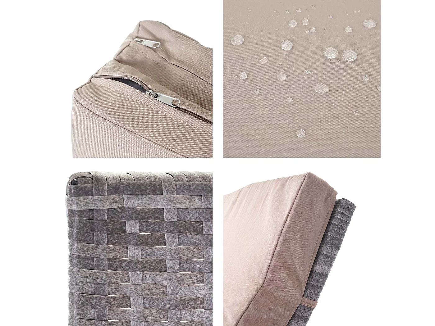 Bain de soleil MCW-D80,  gris, coussin beige