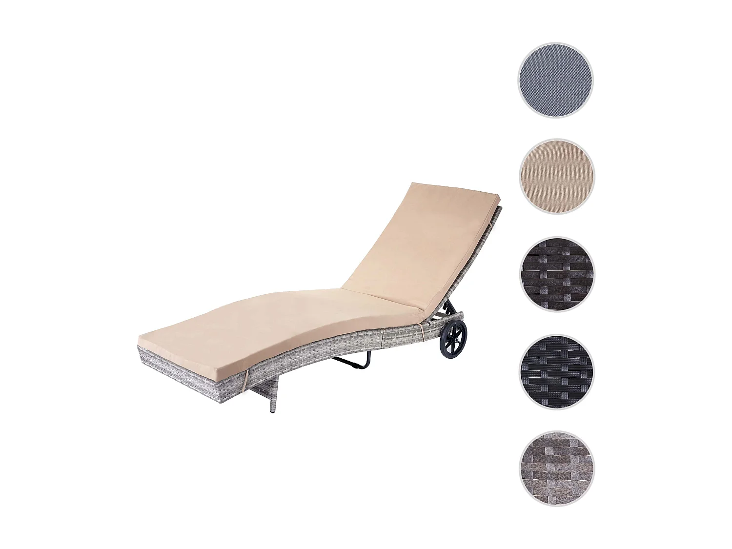 Bain de soleil MCW-D80,  gris, coussin beige