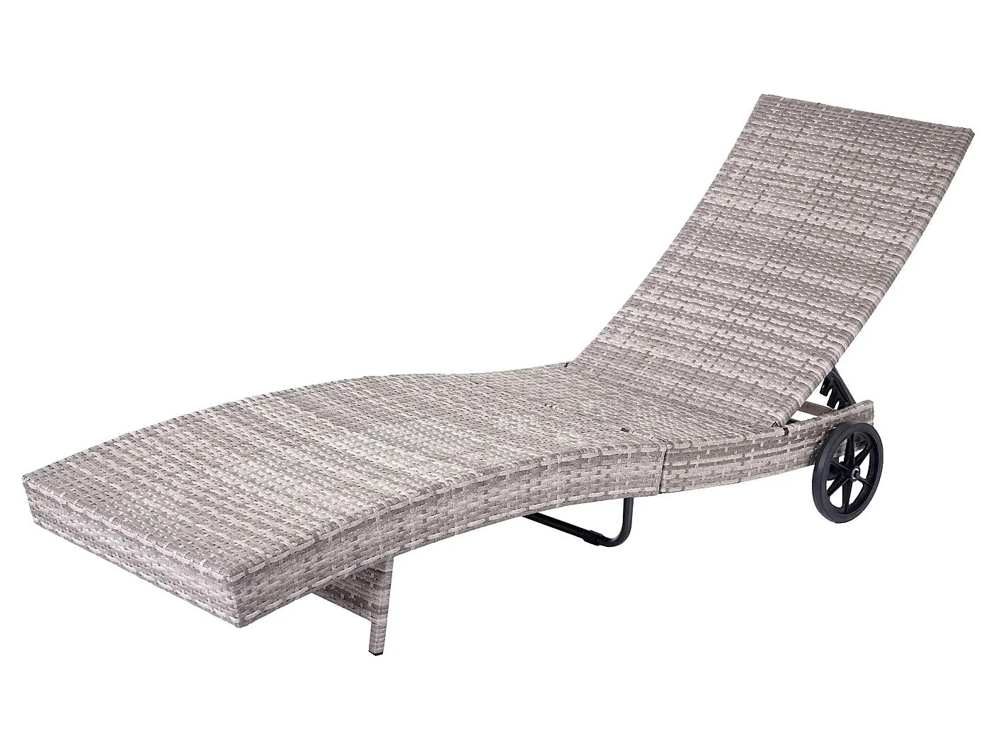 Leżak ogrodowy MCW-D80,  szary, ciemnoszare poduszki