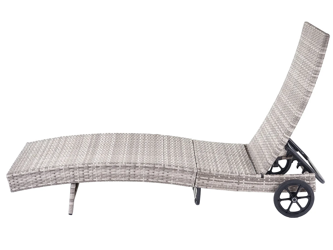 Leżak ogrodowy MCW-D80,  szary, ciemnoszare poduszki