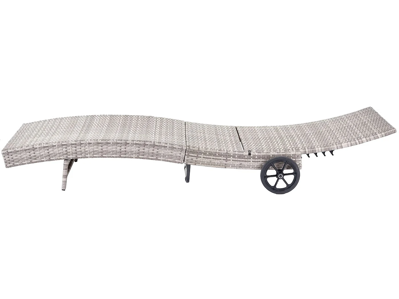 Leżak ogrodowy MCW-D80,  szary, ciemnoszare poduszki