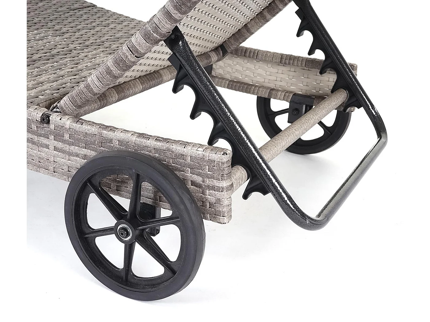 Leżak ogrodowy MCW-D80,  szary, ciemnoszare poduszki