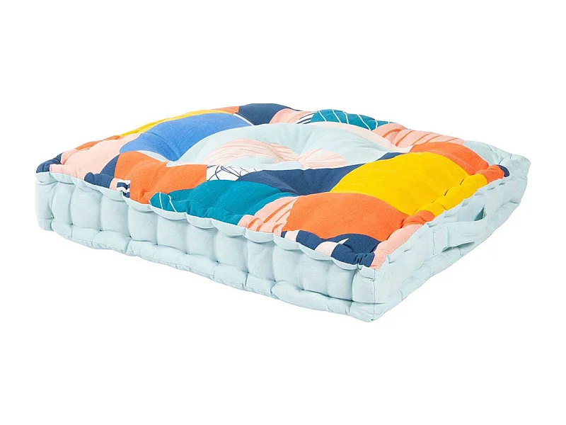 Coussin de sol en coton 60 x 60 x 12 cm Imprimé Papercut