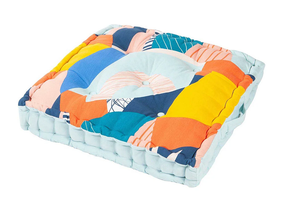 Coussin de sol en coton 60 x 60 x 12 cm Imprimé Papercut