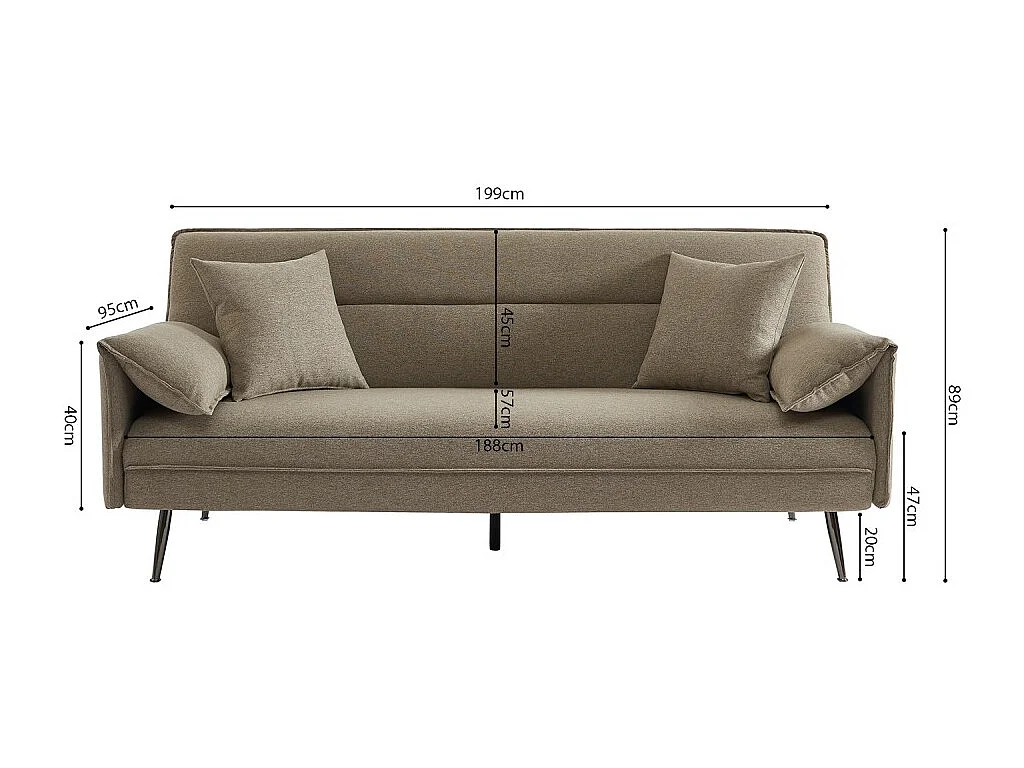 Driezits slaapbank beige uit de SILAS collectie