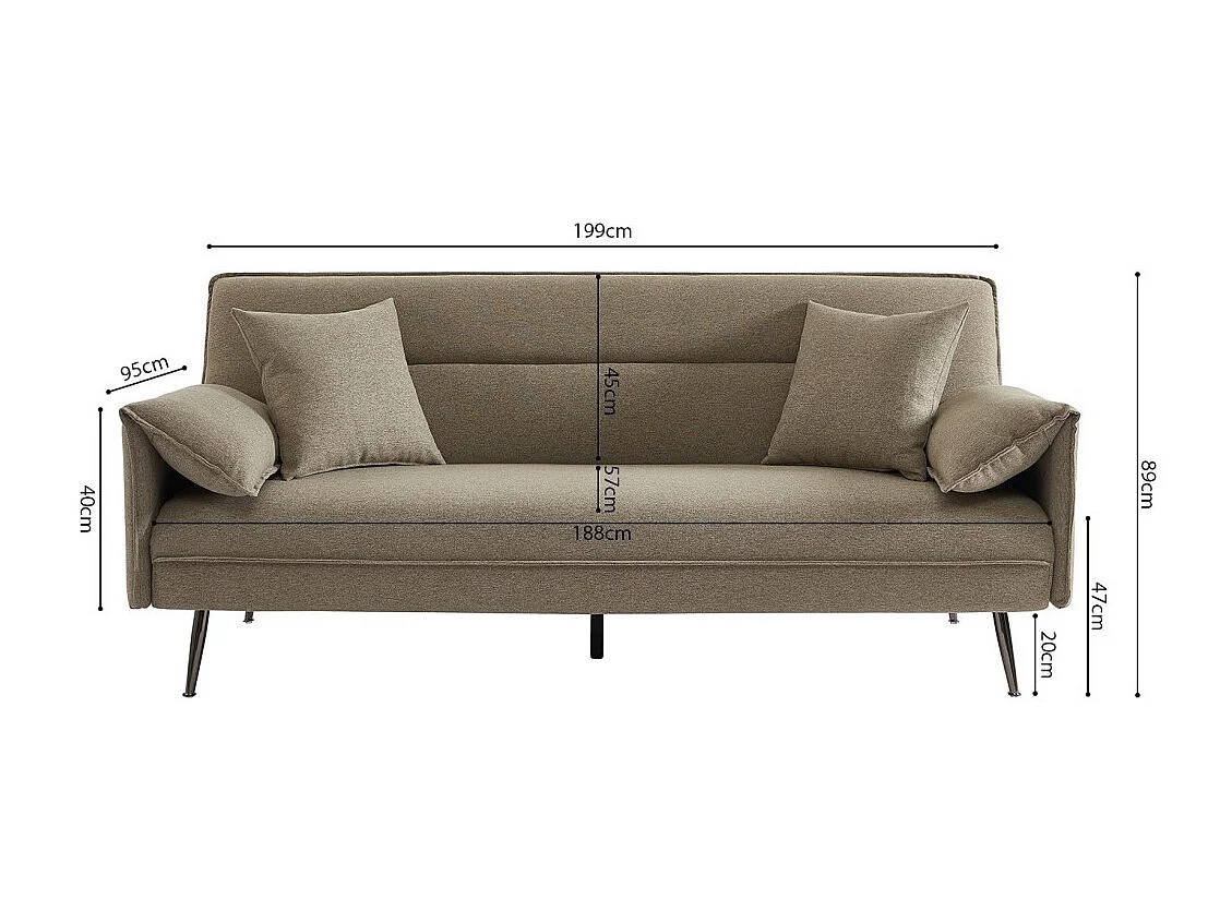 Driezits slaapbank beige uit de SILAS collectie