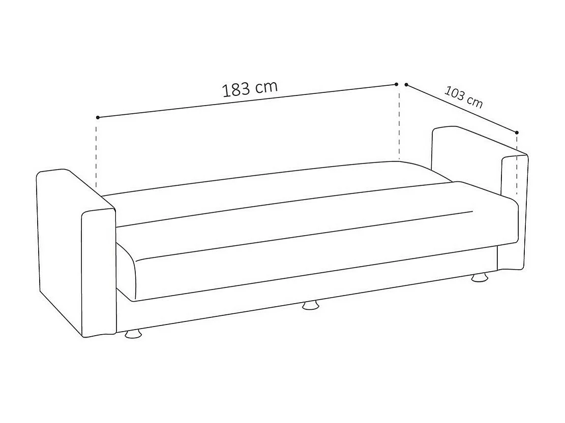 Canapé 3 places convertible gris clair ZEN, couchage 180x100 cm