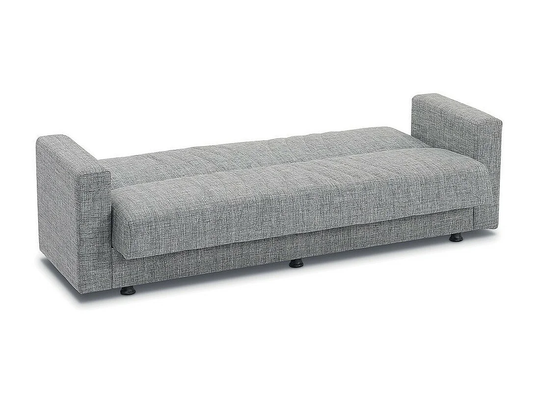 Canapé 3 places convertible gris clair ZEN, couchage 180x100 cm