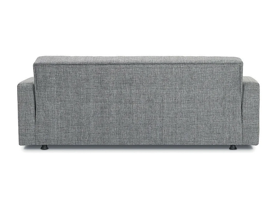 Canapé 3 places convertible gris clair ZEN, couchage 180x100 cm