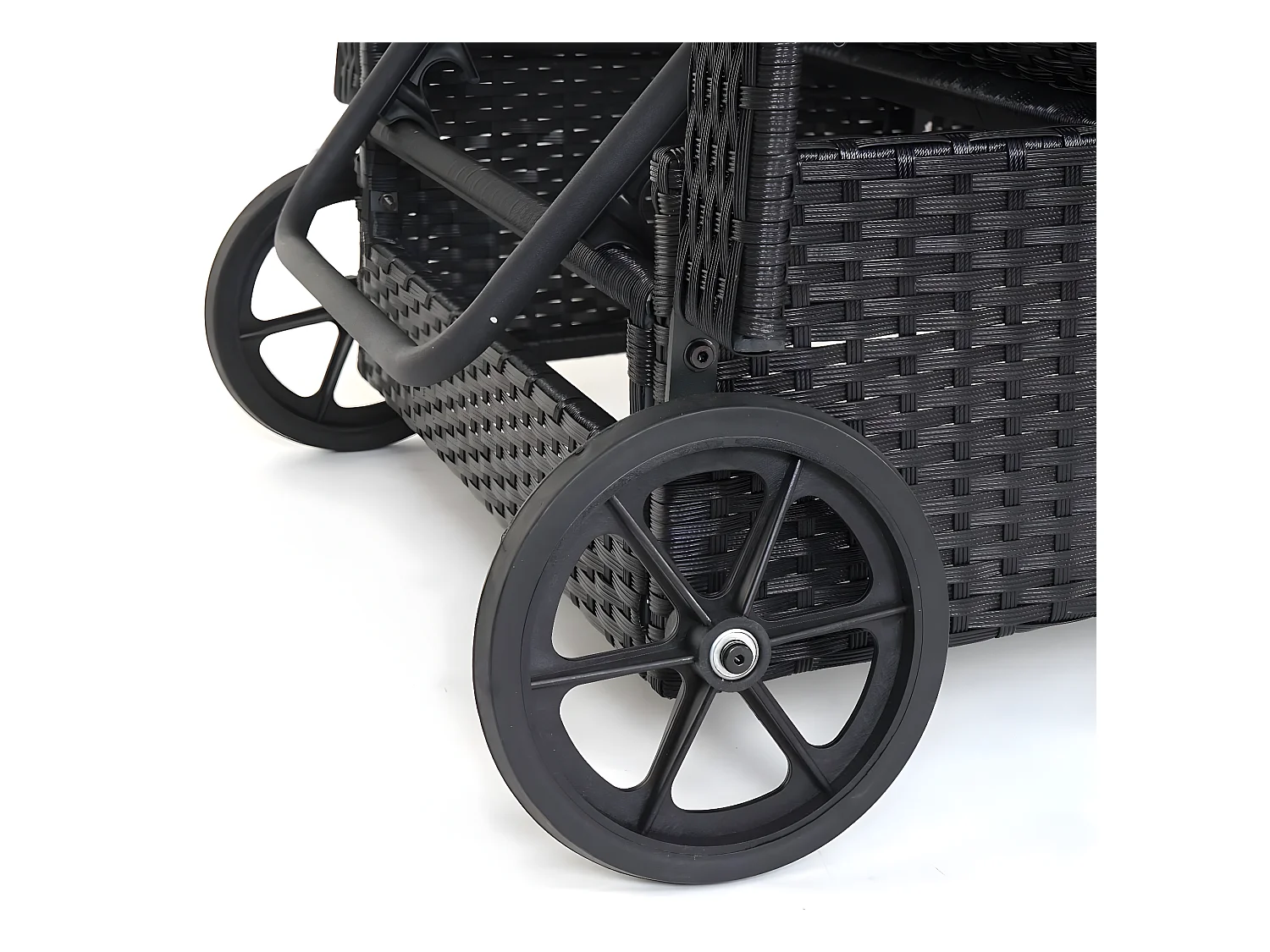 Polirattanowy leżak Cesena,  antracyt, beżowe poduszki