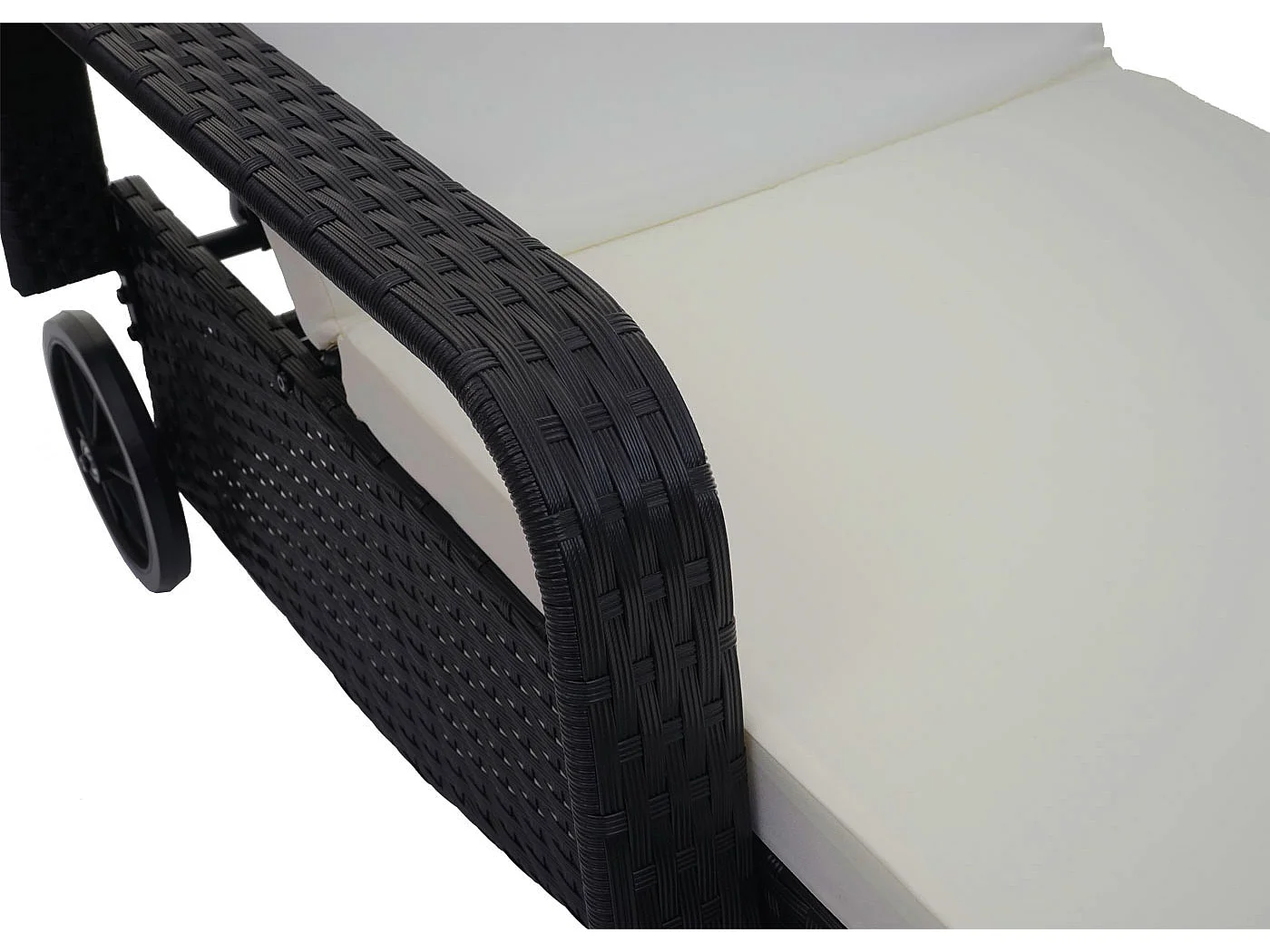 Leżak z polirattanowy Cesena,  antracyt, poduszka beżowa