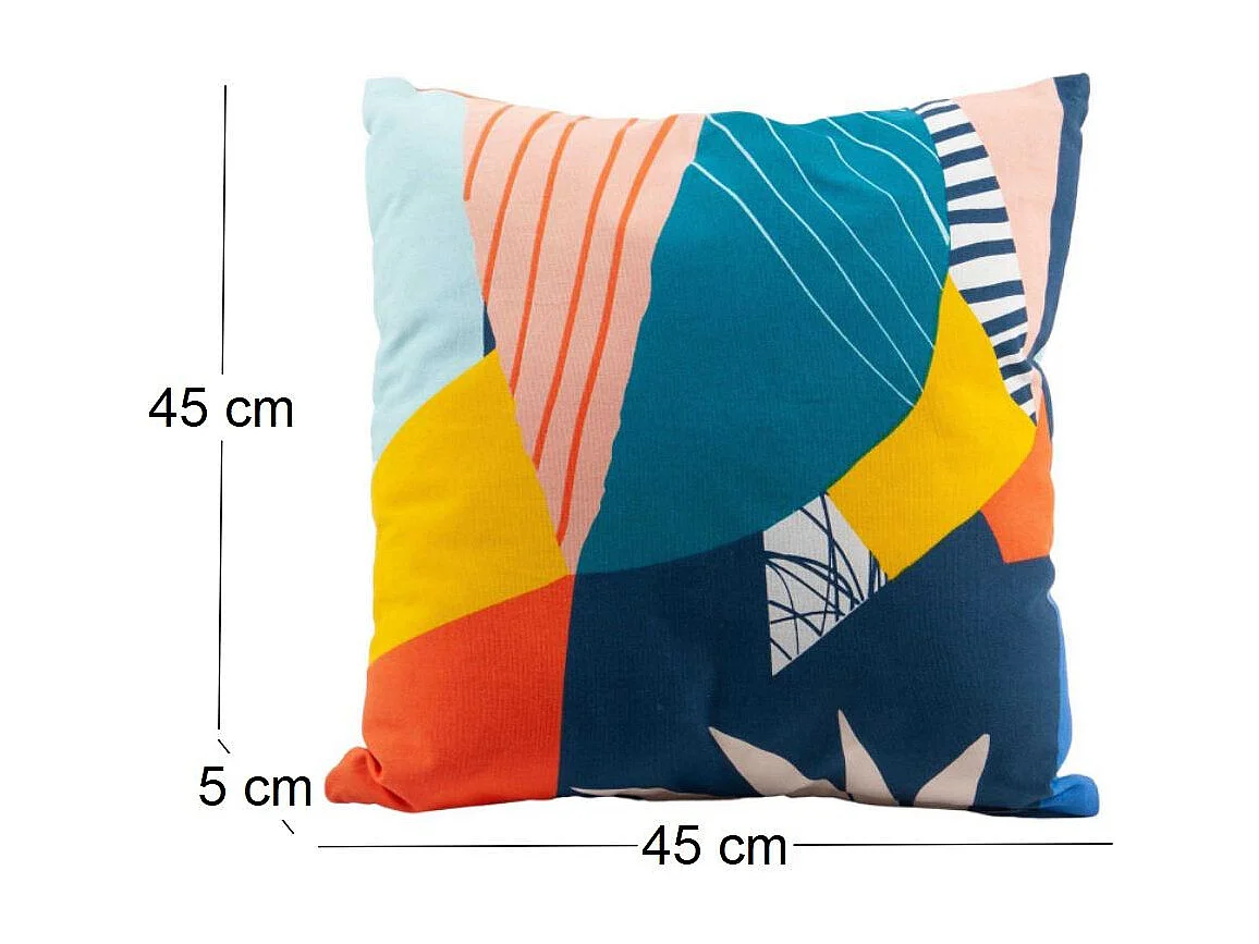 Coussin en coton imprimé 45 x 45 cm