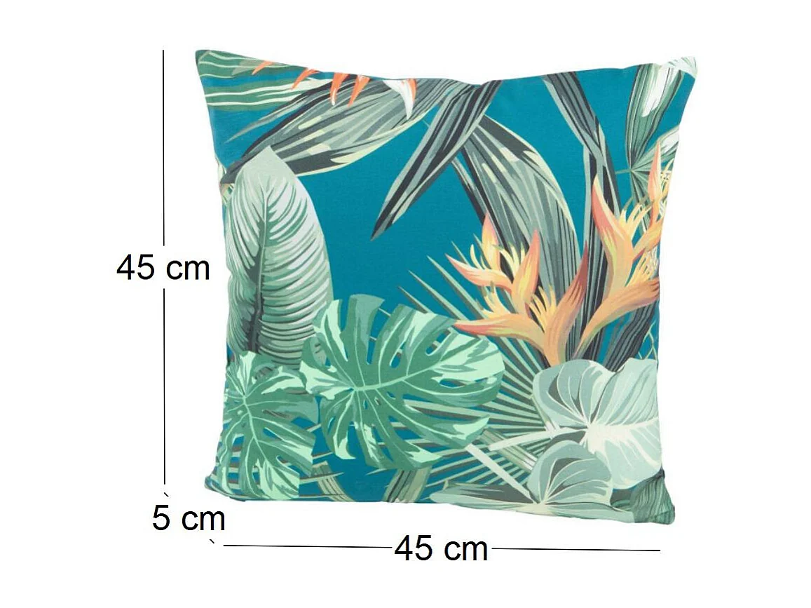 Coussin en coton imprimé 45 x 45 cm