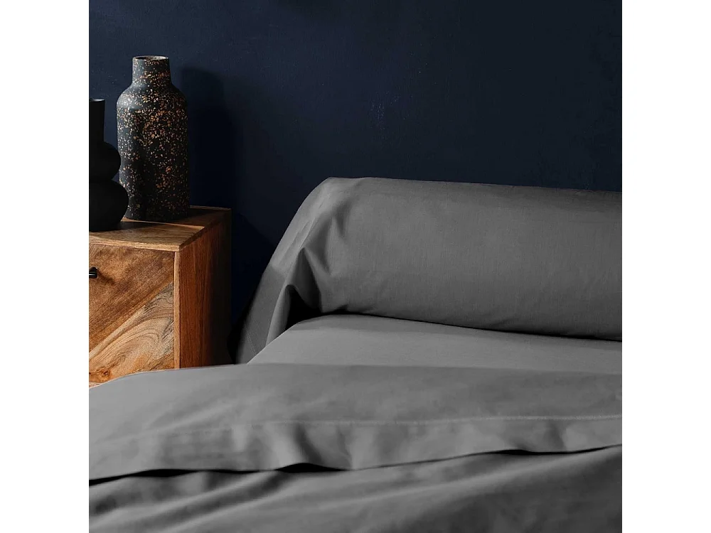 Taie de Traversin "Lina" 85x185cm Anthracite