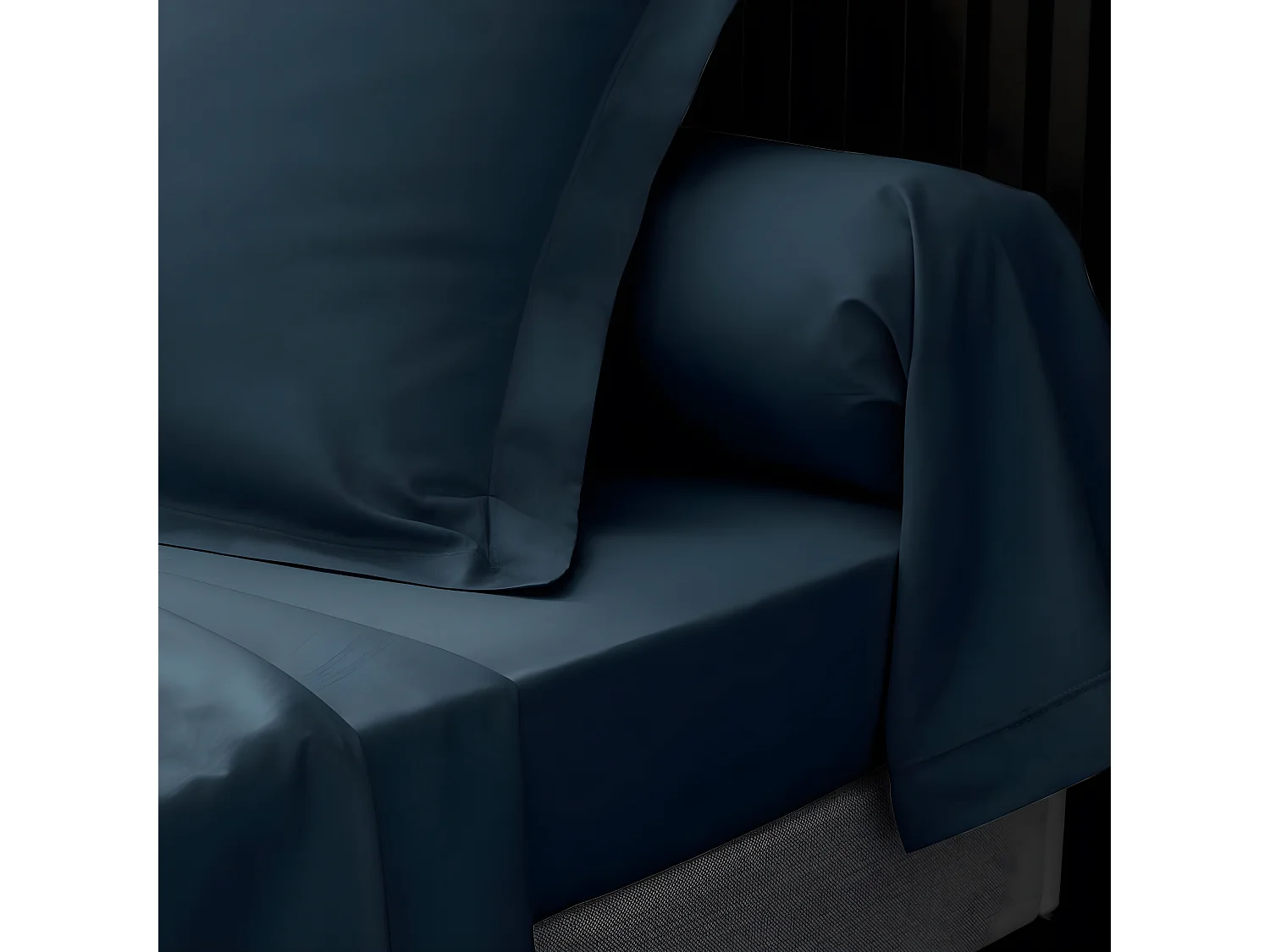 Drap Plat "Percaline" 240x300cm Bleu Nuit