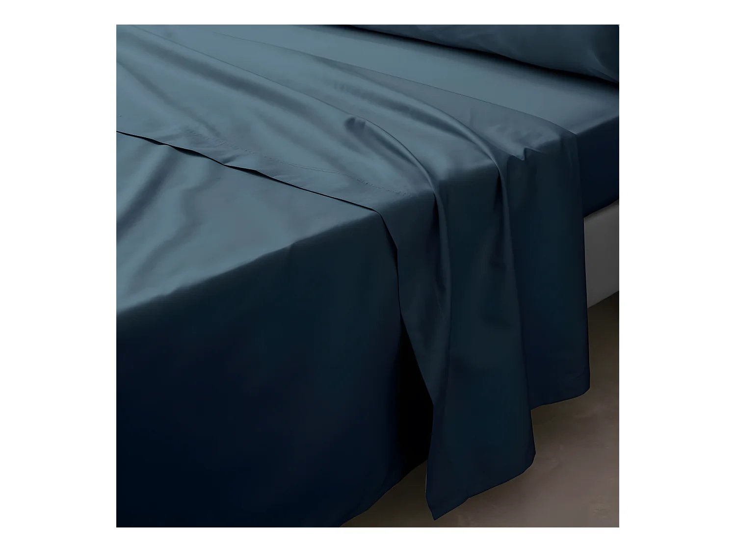 Drap Plat "Percaline" 240x300cm Bleu Nuit