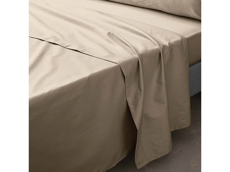 Drap Plat "Percaline" 180x290cm Sable